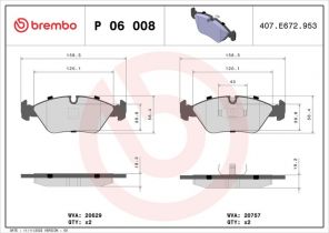 Brembo P 06 008 - Brzdové platničky -