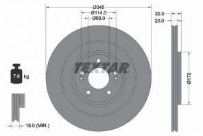 Textar 92349403 - Brzdový kotúč -