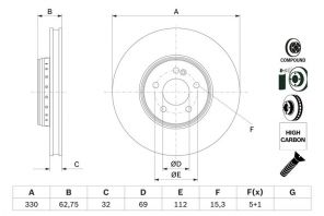 Bosch 0 986 479 G43 - Brzdový kotúč -