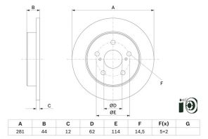 Bosch 0 986 479 E91 - Brzdový kotúč -