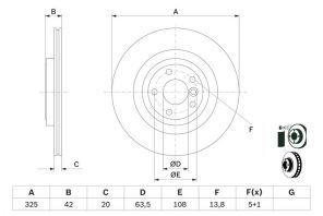 Bosch 0 986 479 E61 - Brzdový kotúč -