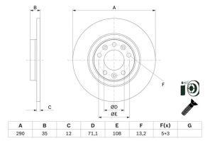 Bosch 0 986 479 F52 - Brzdový kotúč -