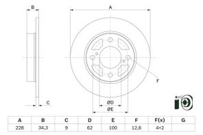 Bosch 0 986 479 F38 - Brzdový kotúč -