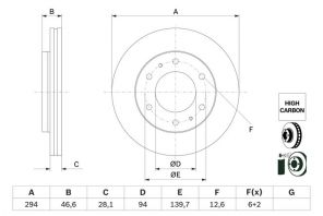 Bosch 0 986 479 E93 - Brzdový kotúč -