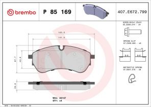 Brembo P 85 169 - Brzdové platničky -