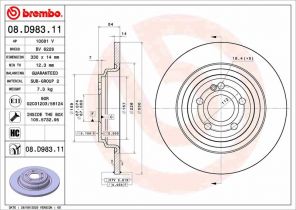 Brembo 08.D983.11 - Brzdový kotúč -