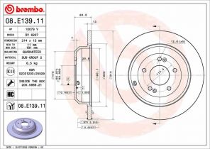 Brembo 08.E139.11 - Brzdový kotúč -