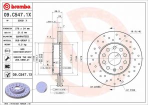 Brembo 09.C547.1X - Brzdový kotúč