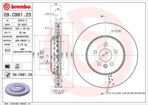 Brembo 09.C981.23 - Brzdový kotúč