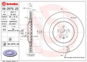 Brembo 09.D070.23 - Brzdový kotúč