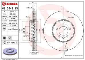 Brembo 09.D549.23 - Brzdový kotúč