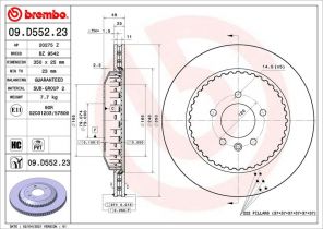 Brembo 09.D552.23 - Brzdový kotúč