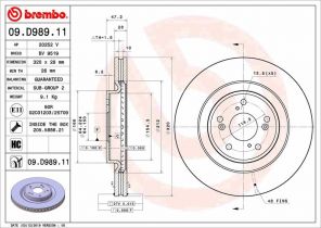 Brembo 09.D989.11 - Brzdový kotúč