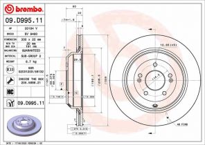 Brembo 09.D995.11 - Brzdový kotúč