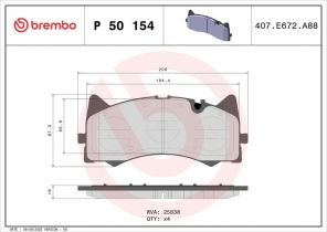 Brembo P 50 154 - Brzdové platničky -