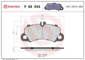 Brembo P 65 043 - Brzdové platničky -