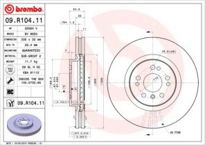 Brembo 09.R104.11 - Brzdový kotúč