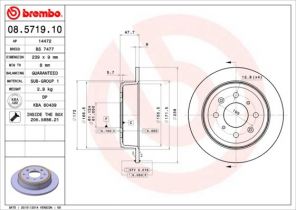Brembo 08.5719.10 - Brzdový kotúč -