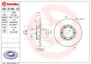 Brembo 08.2138.10 - Brzdový kotúč -