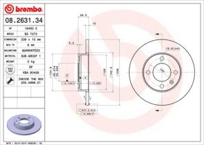 Brembo 08.2631.34 - Brzdový kotúč -