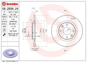 Brembo 08.2938.24 - Brzdový kotúč -