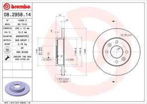 Brembo 08.2958.14 - Brzdový kotúč -