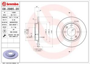 Brembo 08.2985.20 - Brzdový kotúč -