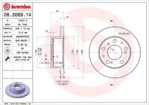 Brembo 08.3069.14 - Brzdový kotúč -