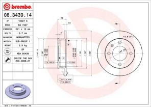 Brembo 08.3439.14 - Brzdový kotúč -