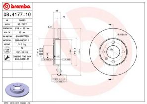 Brembo 08.4177.10 - Brzdový kotúč -
