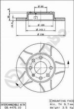 Brembo 08.4475.75 - Brzdový kotúč -