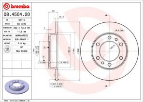 Brembo 08.4504.20 - Brzdový kotúč -