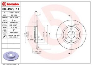 Brembo 08.4929.14 - Brzdový kotúč -