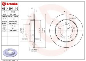 Brembo 08.4994.10 - Brzdový kotúč -