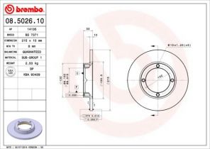 Brembo 08.5026.10 - Brzdový kotúč -