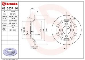 Brembo 08.5037.10 - Brzdový kotúč -