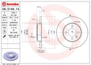 Brembo 08.5149.14 - Brzdový kotúč -