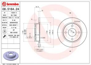 Brembo 08.5164.24 - Brzdový kotúč -