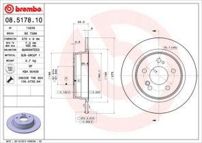 Brembo 08.5178.10 - Brzdový kotúč -
