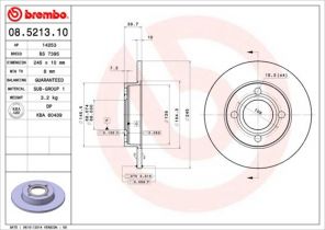 Brembo 08.5213.10 - Brzdový kotúč -