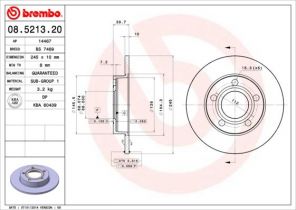 Brembo 08.5213.20 - Brzdový kotúč -
