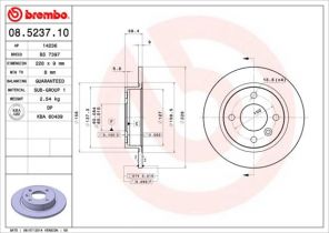 Brembo 08.5237.10 - Brzdový kotúč -