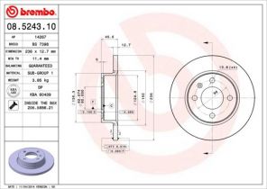 Brembo 08.5243.10 - Brzdový kotúč -