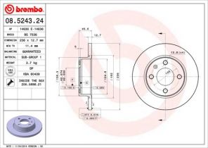 Brembo 08.5243.24 - Brzdový kotúč -