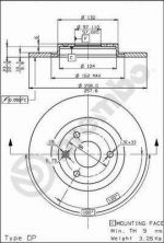 Brembo 08.5265.10 - Brzdový kotúč -