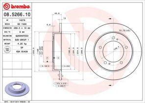 Brembo 08.5266.10 - Brzdový kotúč -