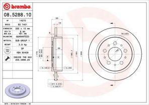 Brembo 08.5288.10 - Brzdový kotúč -