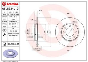 Brembo 08.5334.10 - Brzdový kotúč -