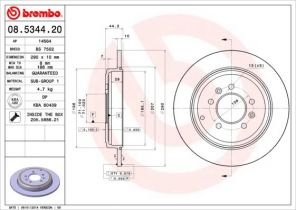 Brembo 08.5344.20 - Brzdový kotúč -