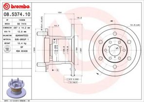 Brembo 08.5374.10 - Brzdový kotúč -
